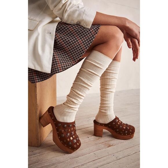 Free People Claudia Leather Clogs Sandals $168 - Picture 1 of 9